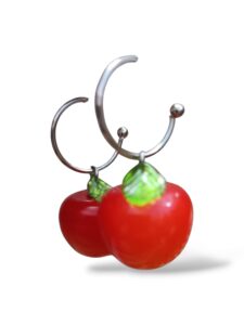 cherry hoop earrings