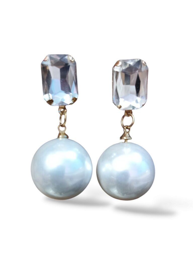 Elegant Pearl Drop Earrings with Crystal-ER2024110308