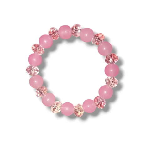 Rosy Glow Crystal Beaded Pink Bracelet