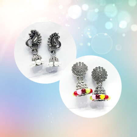 2 Pair Traditional Indian Jhumka Earrings