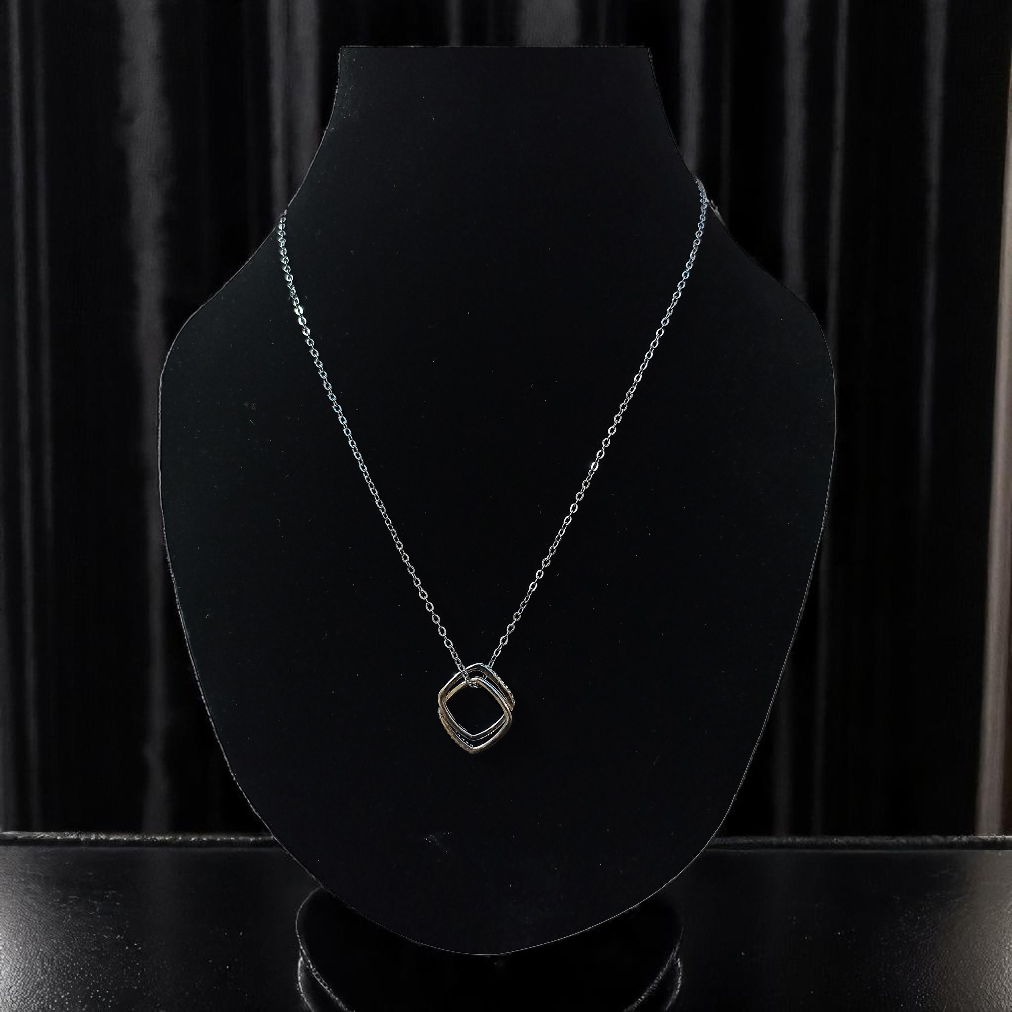 Intertwined Square Pendant Necklace