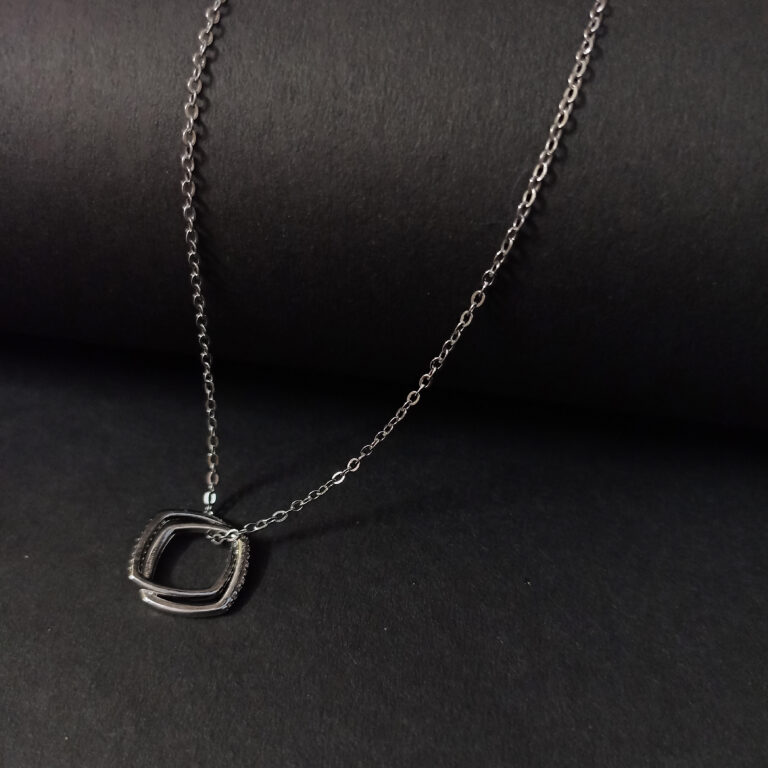 Intertwined Square Pendant Necklace