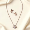 Multi-Tone Teardrop Pendant & Matching Stud Earrings Set