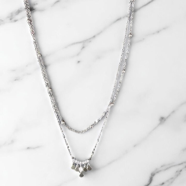 Layered Necklace with Delicate Ball Charms