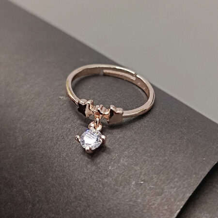 Rose Gold Star & Dangle Ring