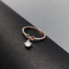 Dainty Rose Gold & Zircon Dangle Ring